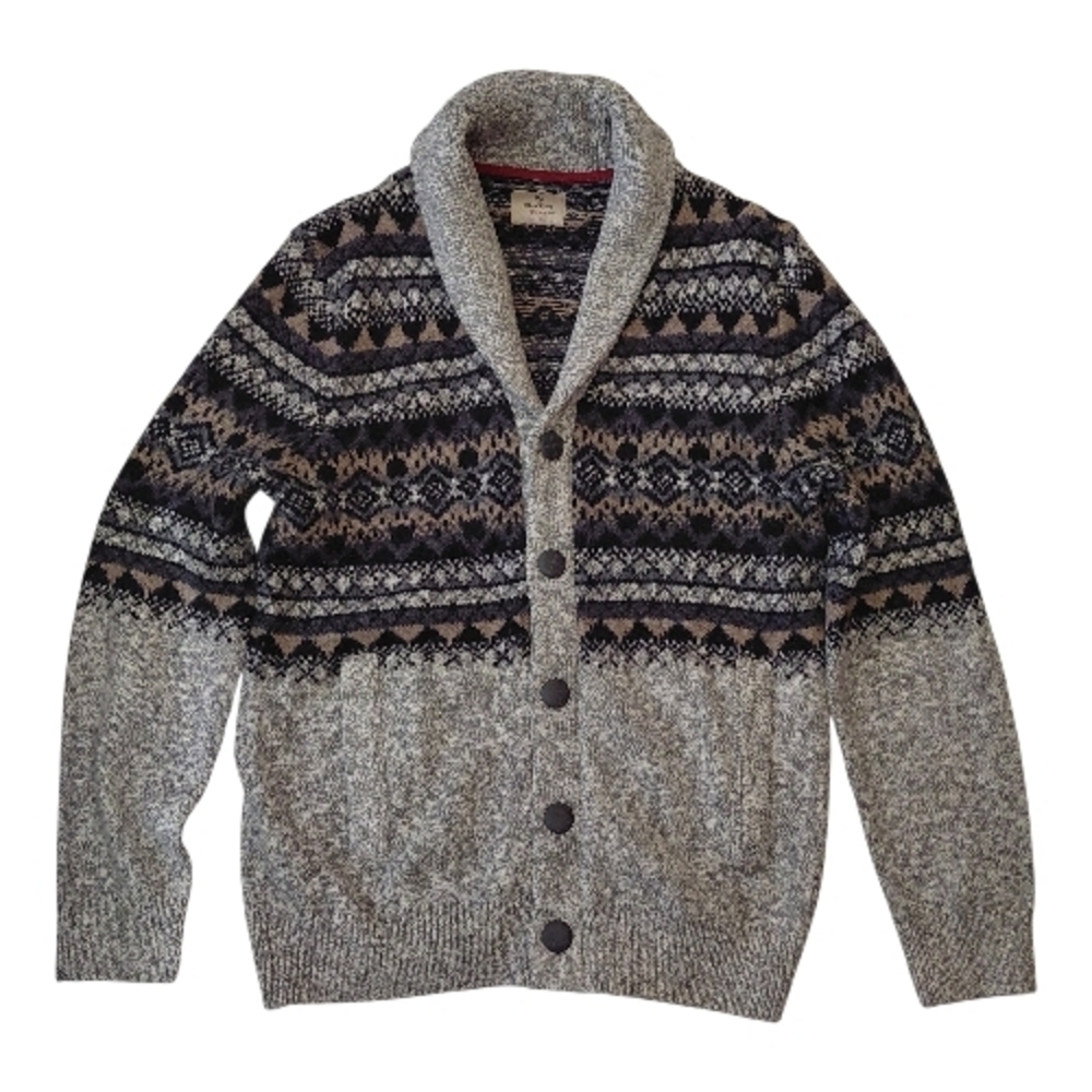 Men's Stylish Gray Patterned Cardigan